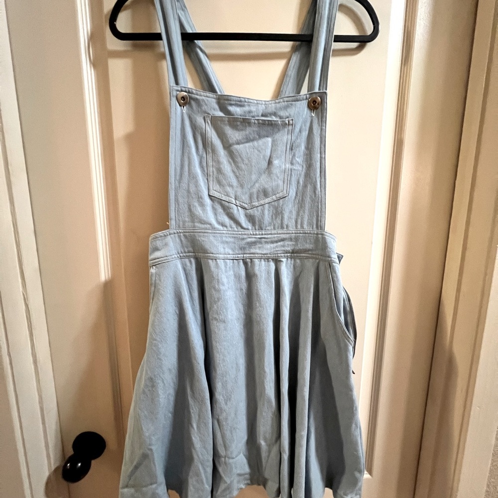Denim overall dress skirt NWT